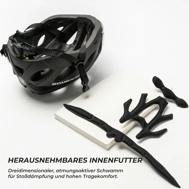 ROCKBROS Kinder Fahrradhelm mit integrierter abnehmbarer Magnetbrillen & Visier