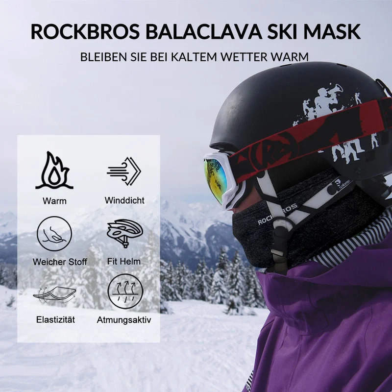 ROCKBROS Sturmhaube 2er Set Herbst Winter Balaclava für Outdoorsports Unisex