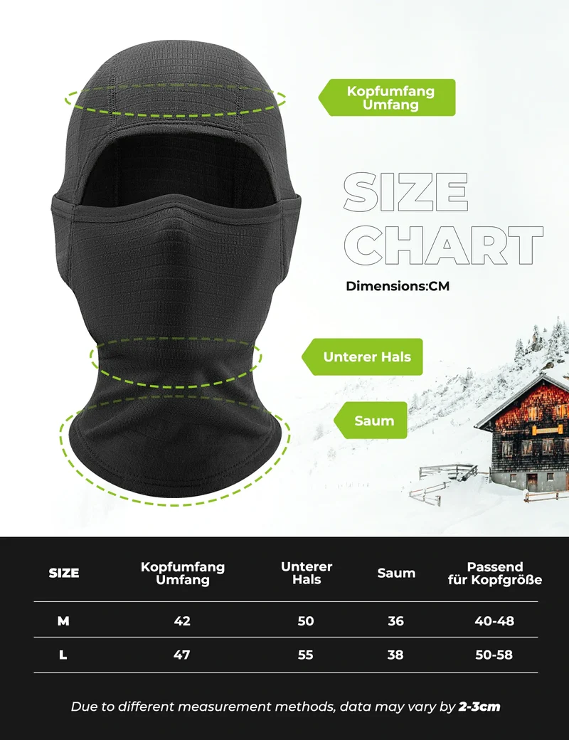 Qunature Sturmhaube Herbst Winter Balaclava für Outdoorsports Unisex