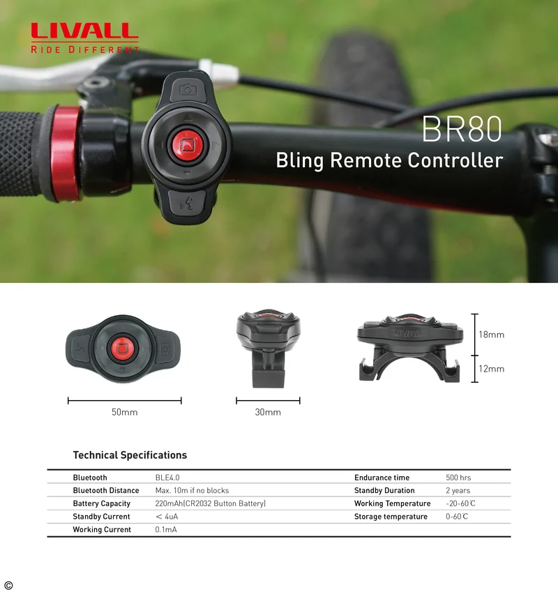 Livall MT1 Neo Red Black Bluetooth Led