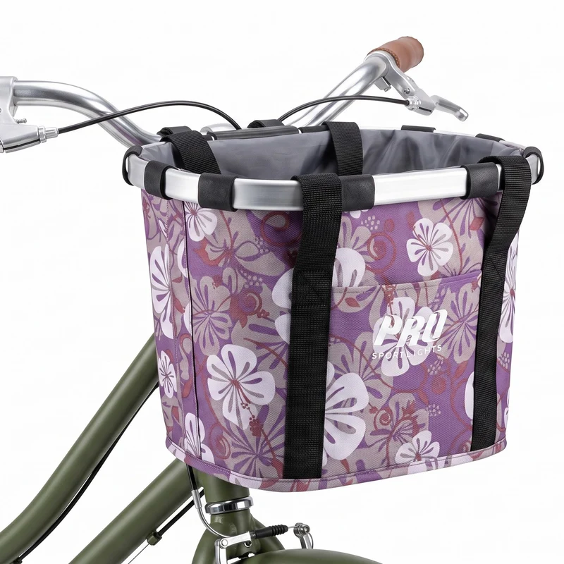 Fietsmand Vooraan 16 Liter Dames Meisjes Bloemen Fiets Mandje Stadsfiets Afneembaar