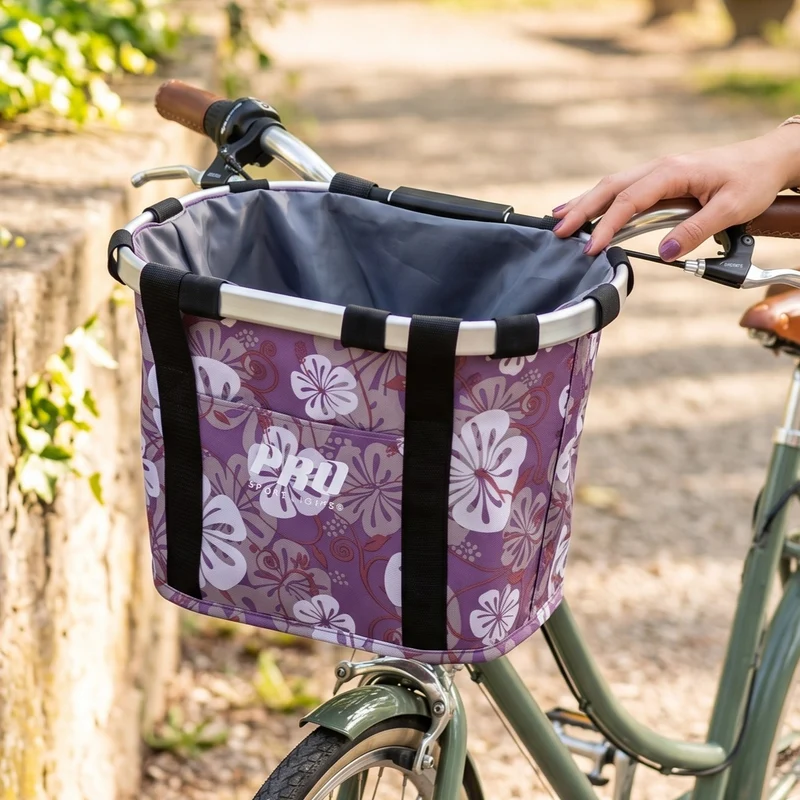 Fietsmand Vooraan 16 Liter Dames Meisjes Bloemen Fiets Mandje Stadsfiets Afneembaar