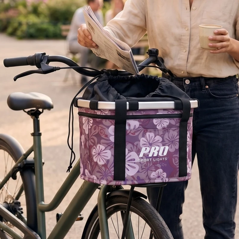 Fietsmand Vooraan 16 Liter Dames Meisjes Bloemen Fiets Mandje Stadsfiets Afneembaar