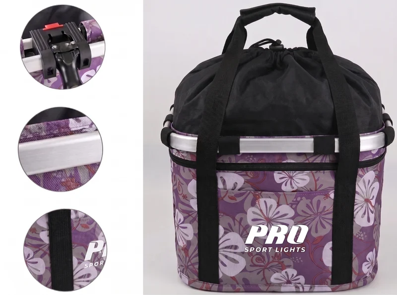 Fietsmand Vooraan 16 Liter Dames Meisjes Bloemen Fiets Mandje Stadsfiets Afneembaar