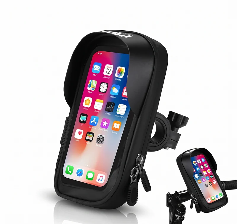 Telefoonhouder Fiets Waterdicht Stuurtas 0,2 Liter Afneembare Fietstas Zwart