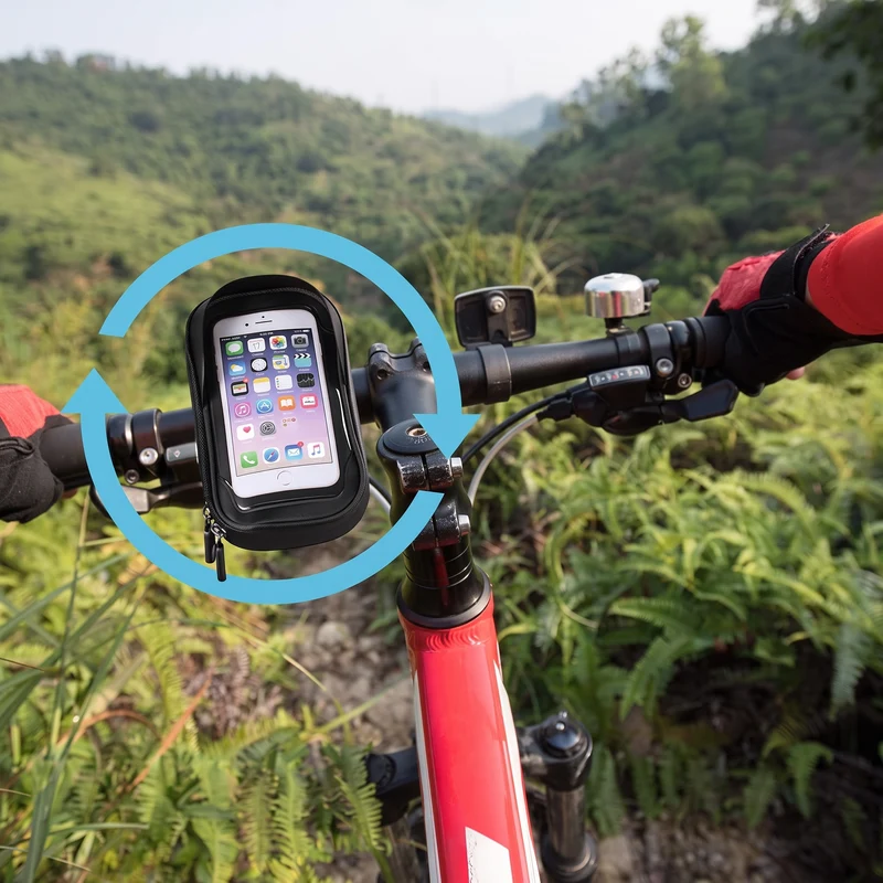 Telefoonhouder Fiets Waterdicht Stuurtas 0,2 Liter Afneembare Fietstas Zwart
