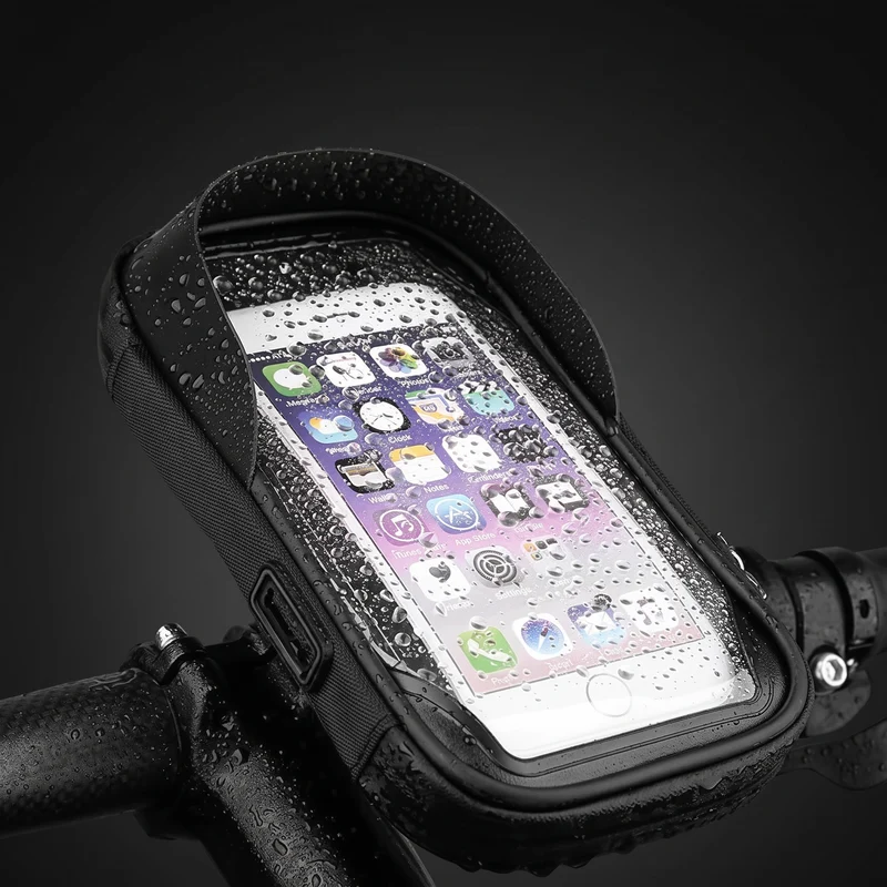 Telefoonhouder Fiets Waterdicht Stuurtas 0,2 Liter Afneembare Fietstas Zwart