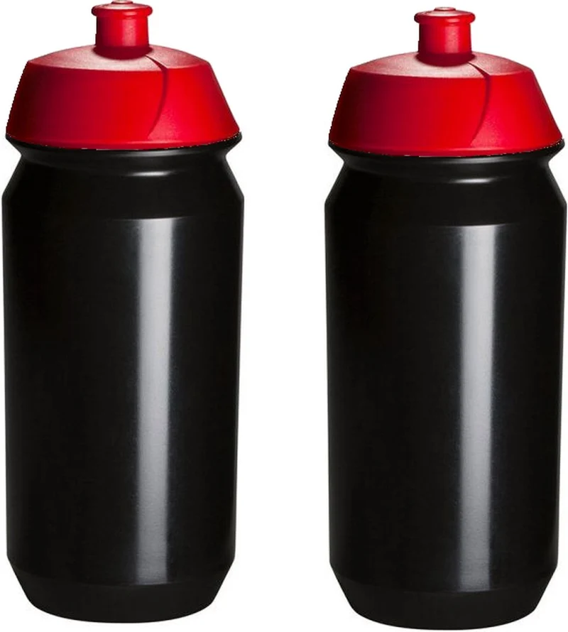 Drinkfles 2x 500 Waterfles Bidon Rood/Zwart