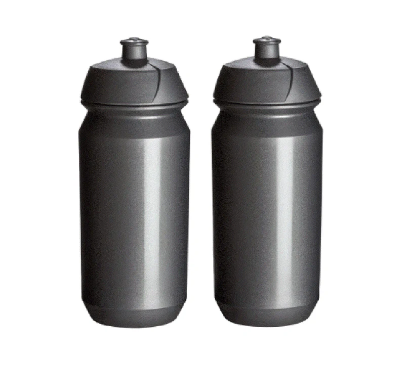 Waterfles 2x 500 ml Drinkbussen Bidon Grijs
