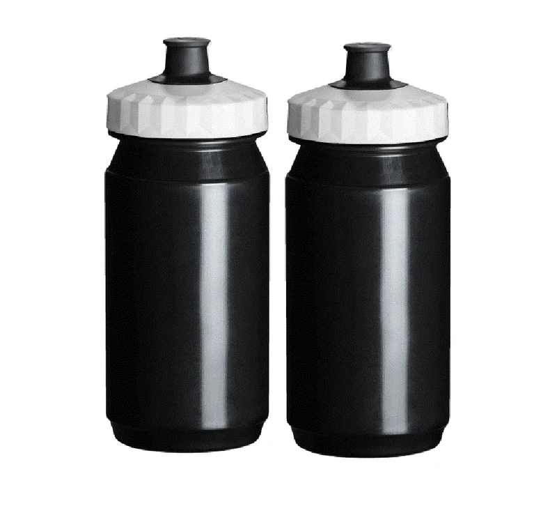 Drinkfles 2x 550 ml Waterfles Zwart Wit Bidon Fiets