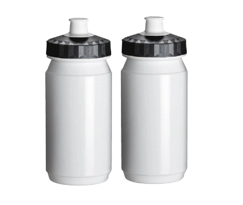 Waterfles 2x 550 ml Wit Zwart Drinkbus Fiets