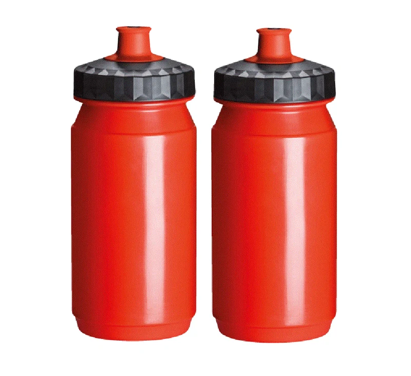Waterfles 2x 550 ml Rood Zwart Drinkbus Fiets