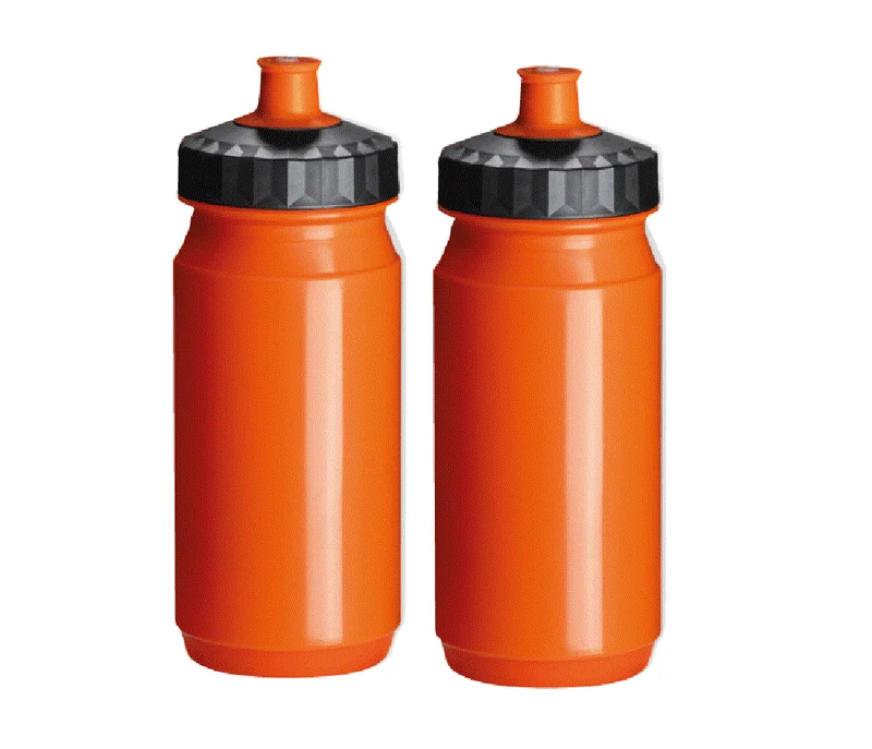 Waterfles 2x 550 ml Oranje Zwart Bidons Drinkfles Fiets Hardlopen