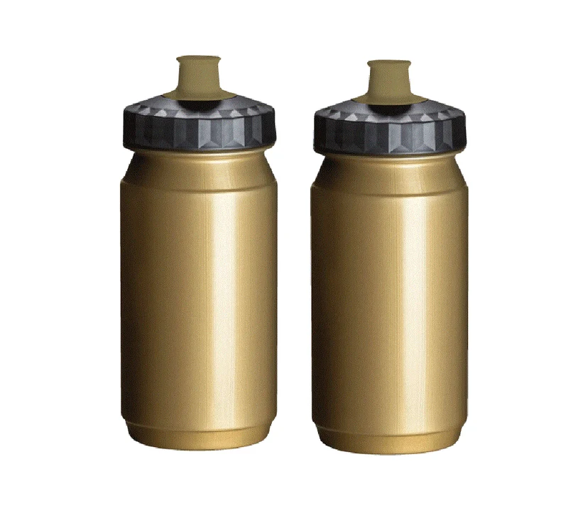 Drinkfles 2x 550 ml Bidon Goud Zwart Waterfles Fiets Hardlopen