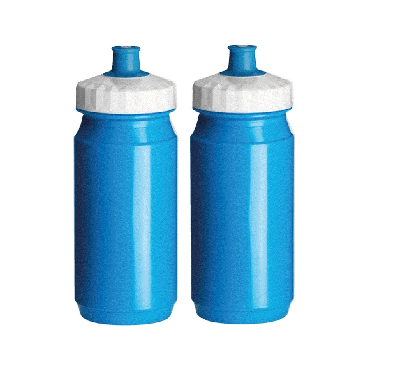 Drinkfles 2x 550 ml Bidon Blauw Wit Waterfles Fiets