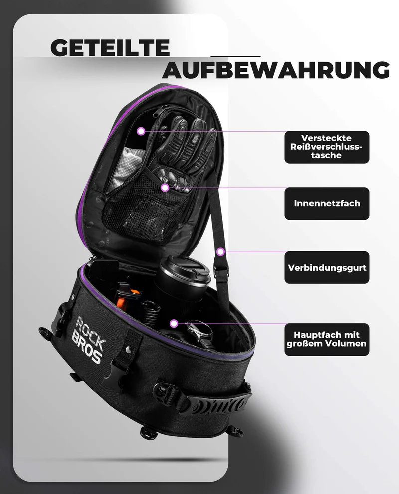 Motorrad Hecktasche Gepäcktasche 12,5L für Rücksitz