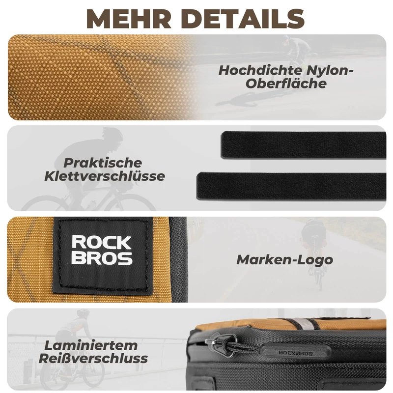 ROCKBROS Fahrradtasche Rahmentasche Dreiecktasche für Brompton 0,25/0,3L