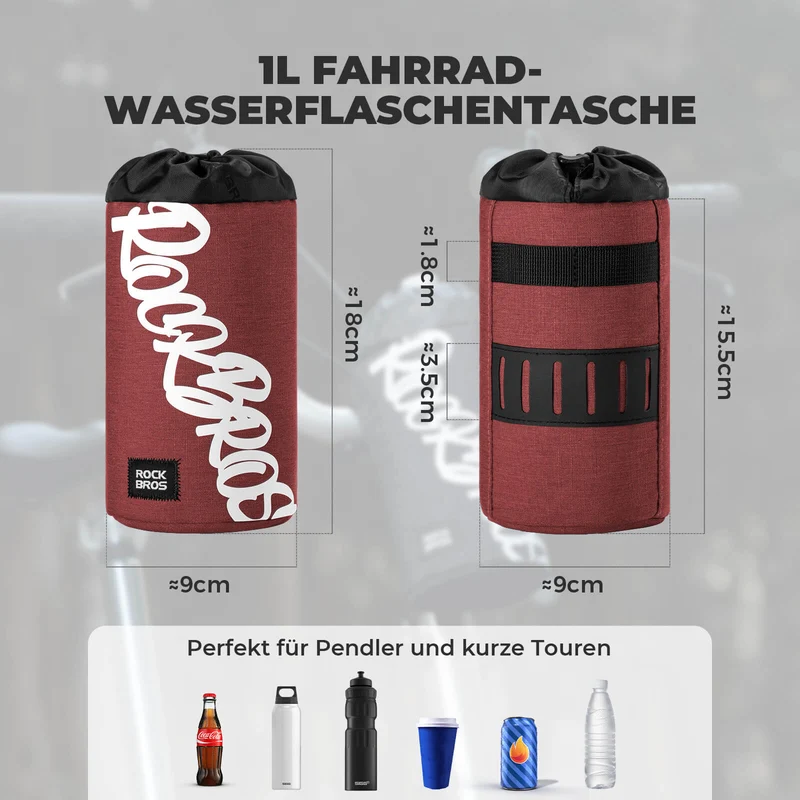 Fahrrad Lenkertasche Mini 1L für Trinkflaschen Ø9 cm