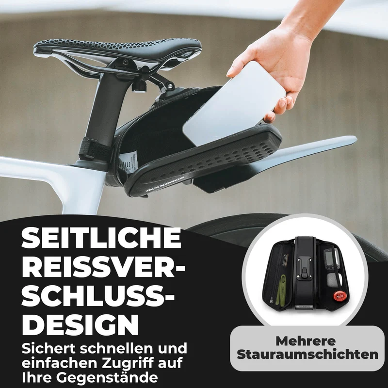 ROCKBROS Fahrrad Satteltasche mit Schutzblech Wasserabweisend 1,3L/0.8L