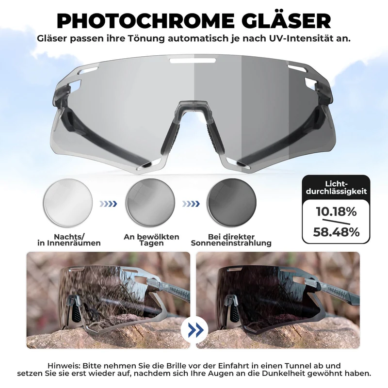 Aerodynamische und Windabweisende Sportbrille