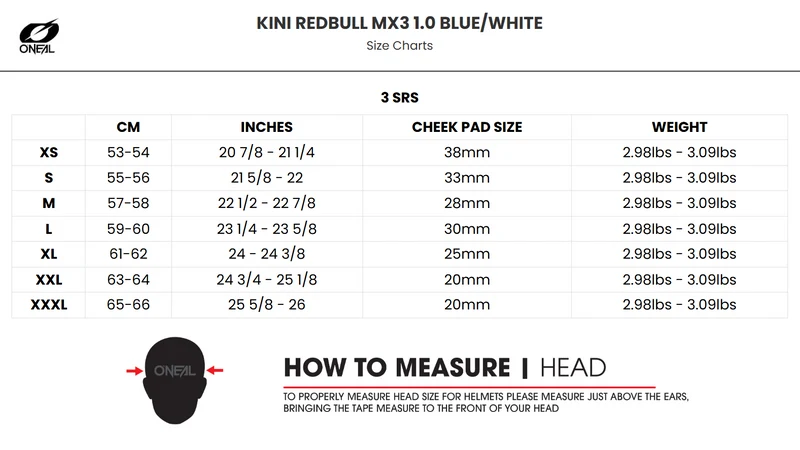 O'Neal 3 SRS Kini Redbull MX3 1.0 Motorcycle Helmet