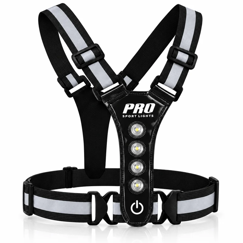 Hardloopvest Met Verlichting en Reflectoren LED Veiligheidsvest USB-C Oplaadbaar Fietsen One Size