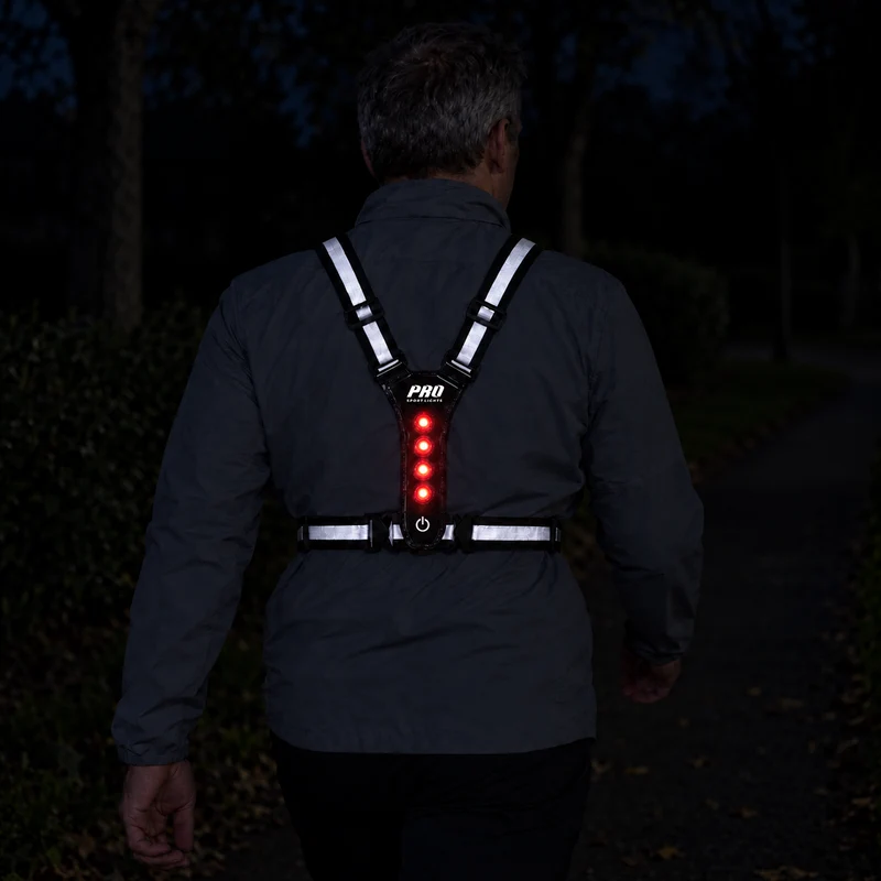 Hardloopvest Met Verlichting en Reflectoren LED Veiligheidsvest USB-C Oplaadbaar Fietsen One Size