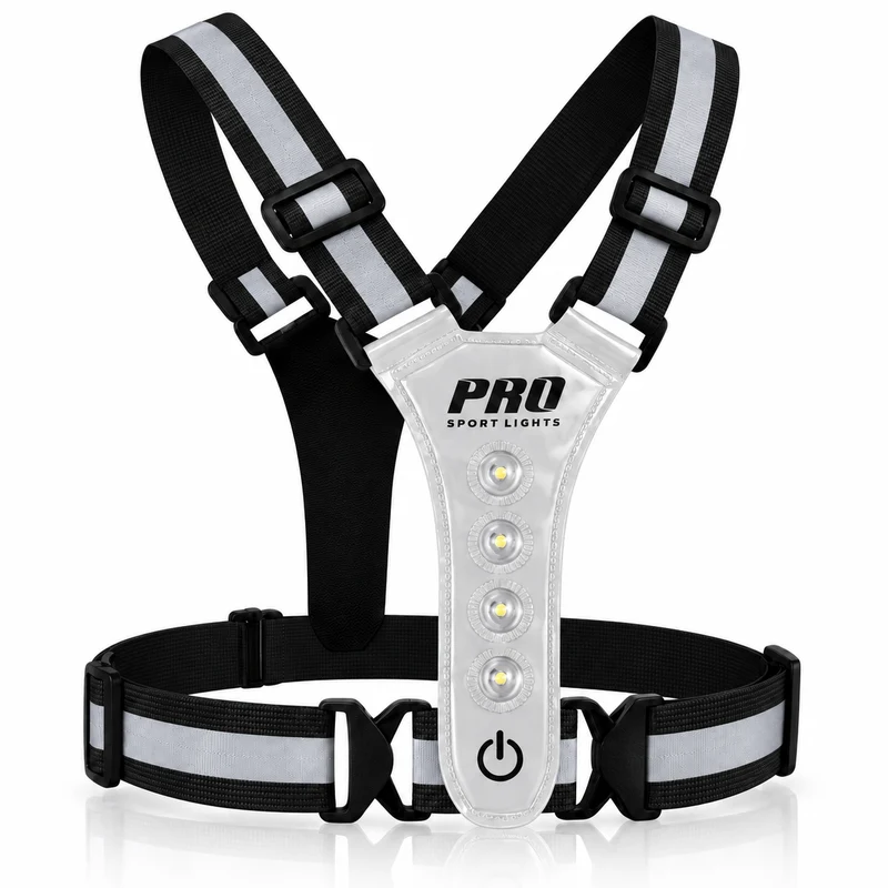 Hardloopvest Met Verlichting en Reflectoren LED Veiligheidsvest USB-C Oplaadbaar Fietsen One Size