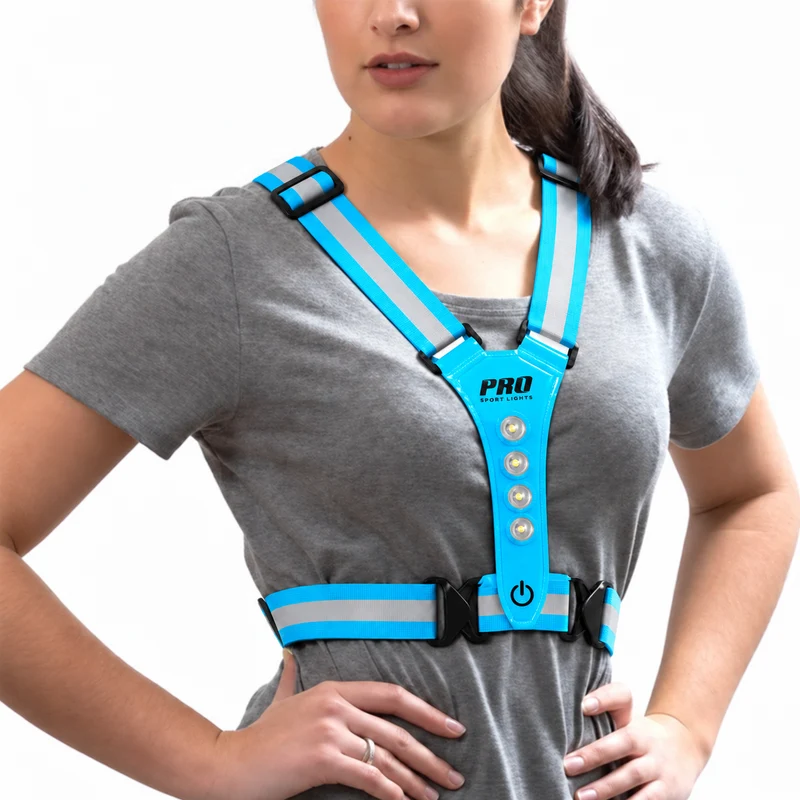 Hardloopvest Met Verlichting en Reflectoren LED Veiligheidsvest USB-C Oplaadbaar Fietsen One Size