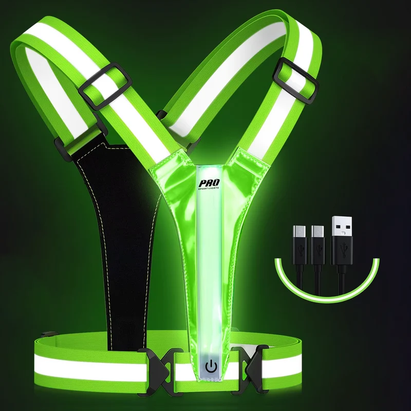 Hardloopvest Met Verlichting Reflecterende Veiligheidsvest LED USB-C Oplaadbaar Fietsen Wandelen