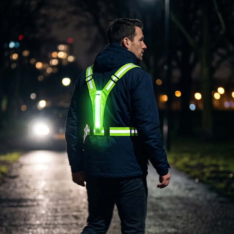 Hardloopvest Met Verlichting Reflecterende Veiligheidsvest LED USB-C Oplaadbaar Fietsen Wandelen