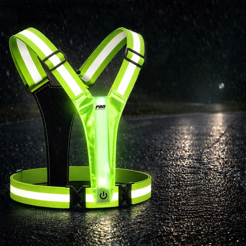 Hardloopvest Met Verlichting Reflecterende Veiligheidsvest LED USB-C Oplaadbaar Fietsen Wandelen