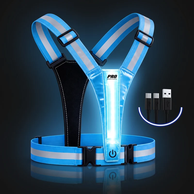 Hardloopvest Met Verlichting Reflecterende Veiligheidsvest LED USB-C Oplaadbaar Fietsen Wandelen