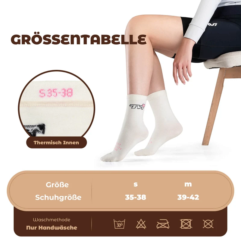 ROCKBROS TVI Damen Sportsocken Atmungsaktive Fahrradsocken Winter