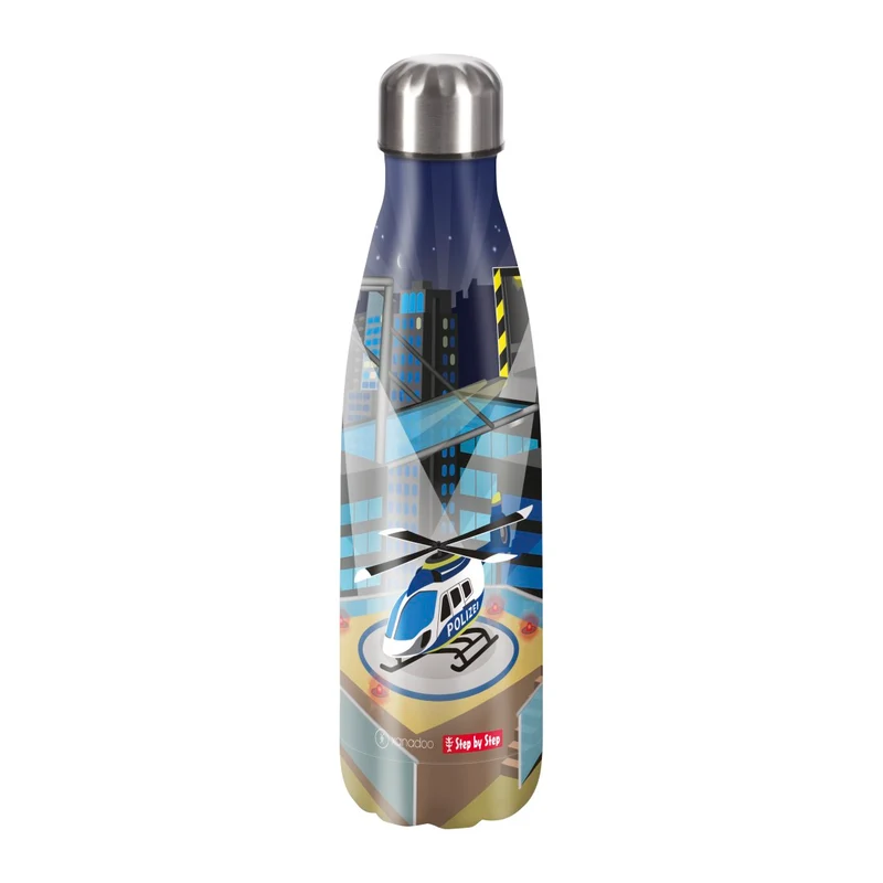 Step by Step Edelstahl Trinkflasche 0,5 Liter Helicopter Sam