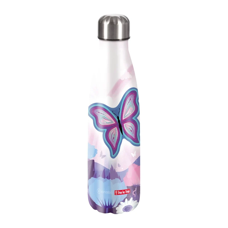 Step by Step Edelstahl Trinkflasche 0,5 Liter Butterfly Maja