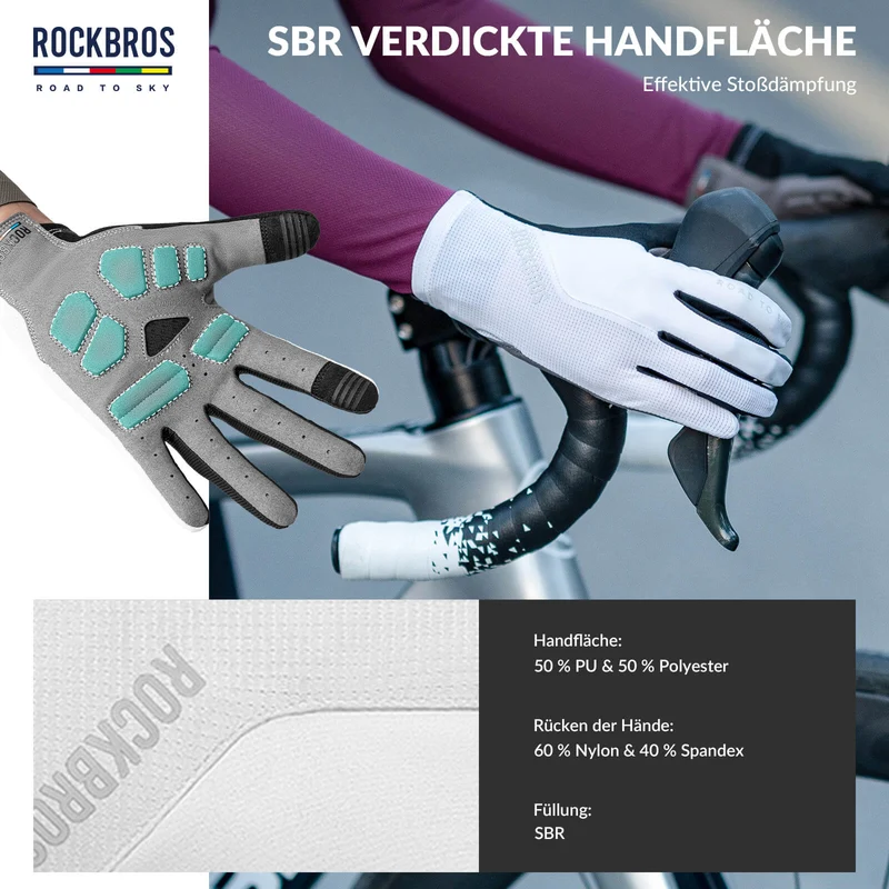 ROAD TO SKY Fahrradhandschuhe mit Touchscreen Atmungsaktiv Herren/Damen
