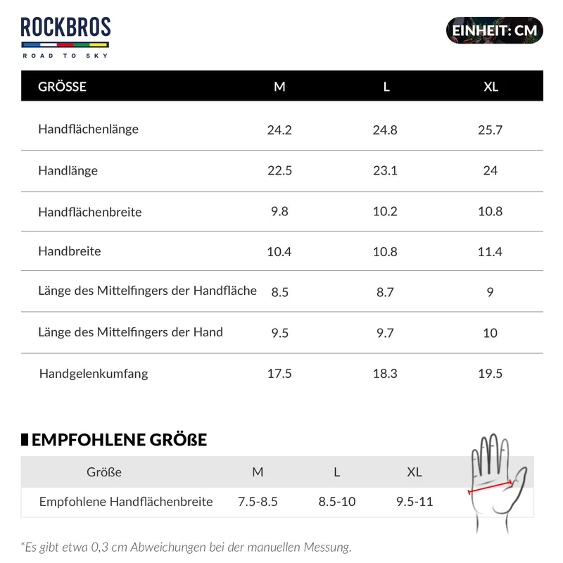 ROAD TO SKY Fahrradhandschuhe mit Touchscreen Atmungsaktiv Herren/Damen