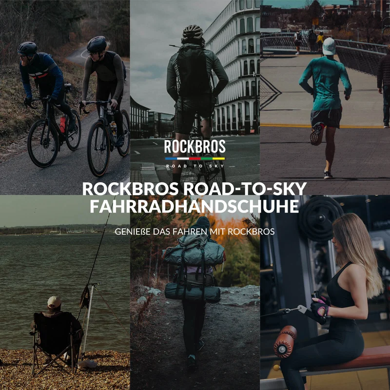 ROAD TO SKY Fahrradhandschuhe mit Touchscreen Atmungsaktiv Herren/Damen