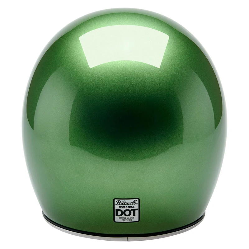 Biltwell Bonanza Metallic Irish Green Open Face Motorcycle Helmet