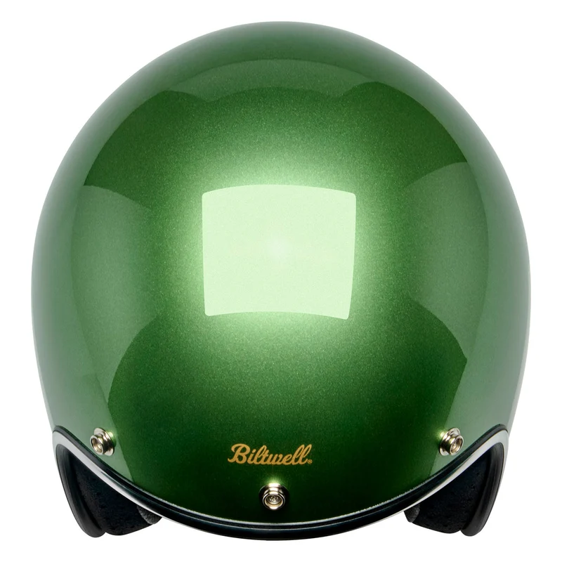 Biltwell Bonanza Metallic Irish Green Open Face Motorcycle Helmet