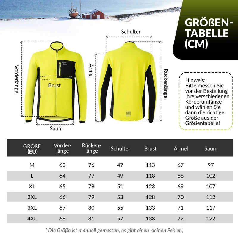 ROCKBROS Winter Fahrradjacke Herren Winddicht Warm Wanderjacke