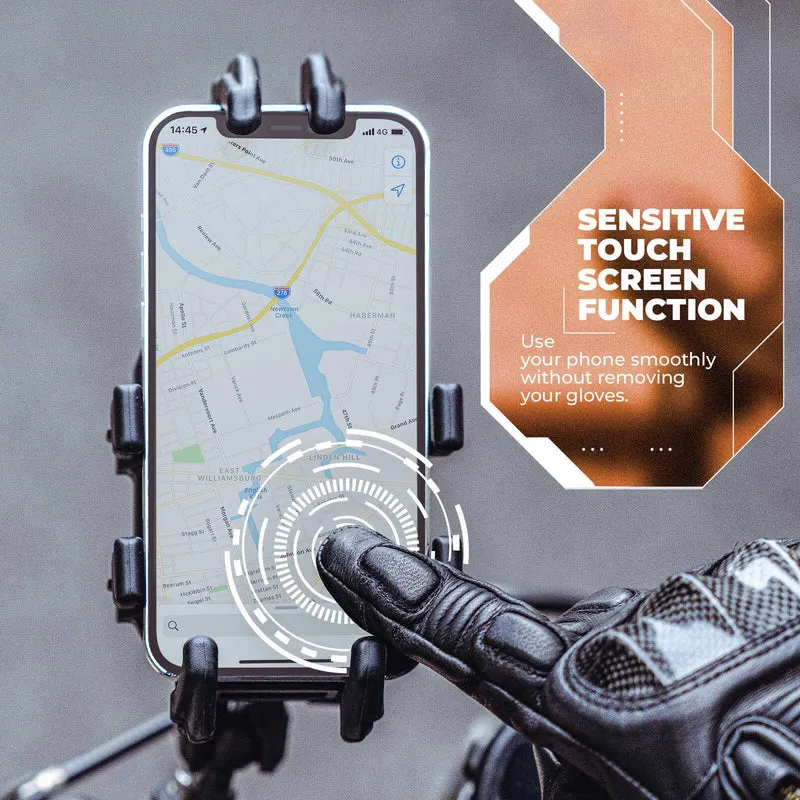 ROCKBROS Motorradhandschuhe Touchscreen Leder Vollfinger Handschuhe Amtungsaktiv