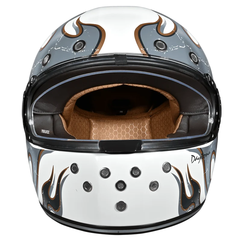 Daytona Retro Flames Full Face Motorcycle Helmet
