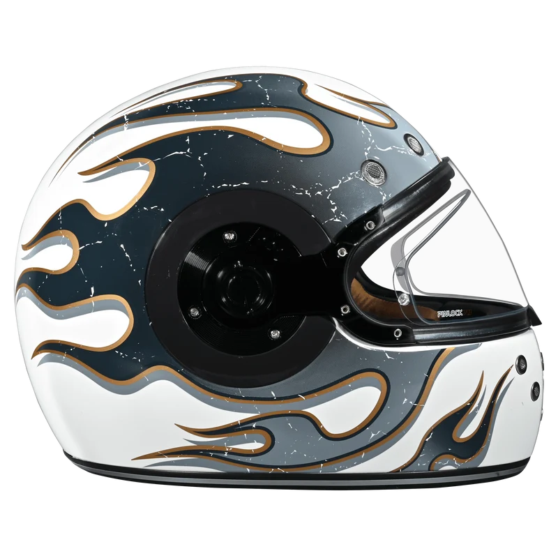 Daytona Retro Flames Full Face Motorcycle Helmet
