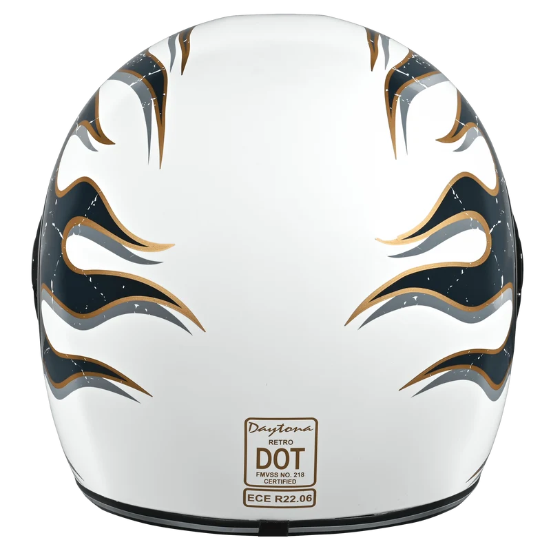 Daytona Retro Flames Full Face Motorcycle Helmet
