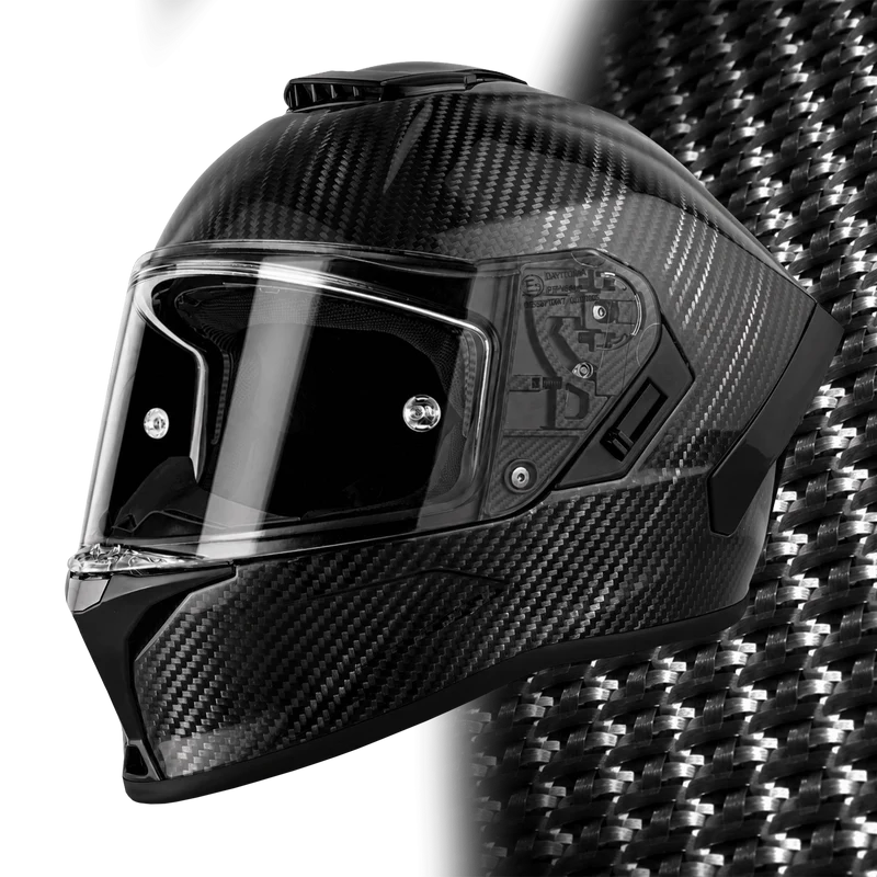 Daytona Viper Silver Carbon Fiber Full Face Motorcycle Helmet