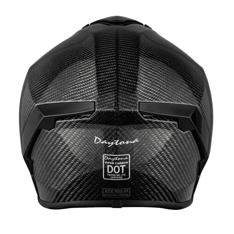 Daytona Viper Silver Carbon Fiber Full Face Motorcycle Helmet