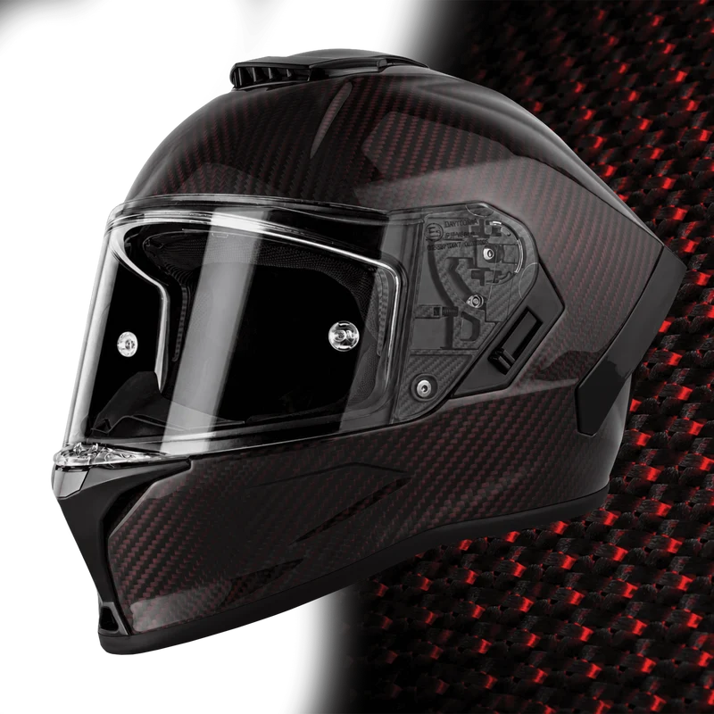 Daytona Viper Red Carbon Fiber Full Face Motorcycle Helmet