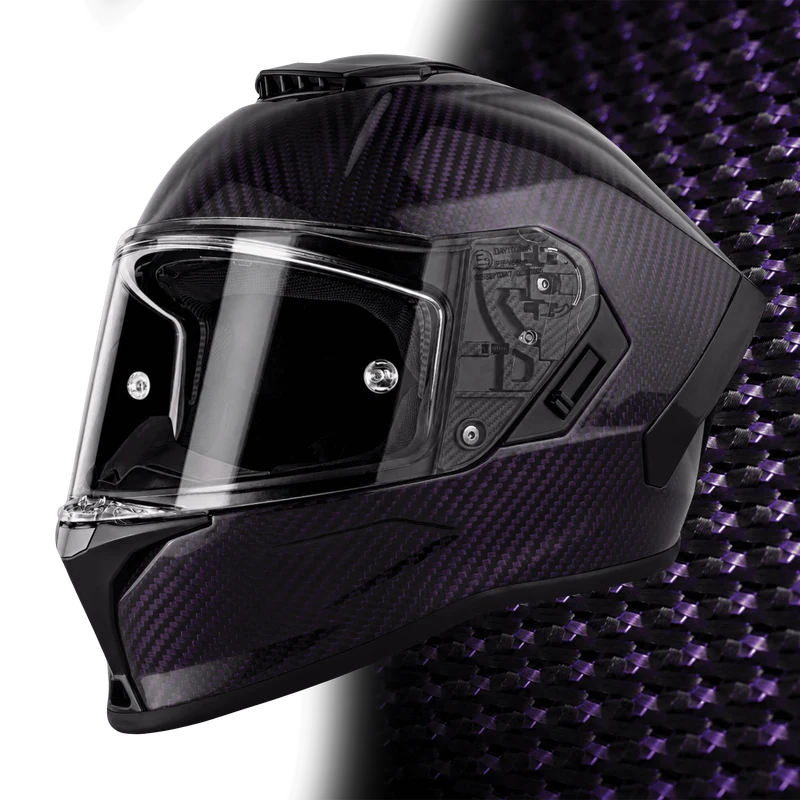 Daytona Viper Purple Carbon Fiber Full Face Motorcycle Helmet
